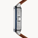 Fossil Inscription Automatic Skeleton Blue Dial Brown Leather Strap Watch for Men - BQ2571 Authentic Buy Shop Now