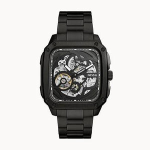 Fossil Inscription Automatic Skeleton Black Dial Black Steel Strap Watch for Men - BQ2574 Authentic Buy Shop Now