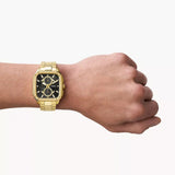 Fossil Inscription Multifunction Black Dial Gold Steel Strap Watch for Men - BQ2656 Authentic Buy Shop Now