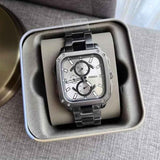 Fossil Inscription Multifunction Silver Dial Grey Steel Strap Watch for Men - BQ2657 Authentic Buy Shop Now