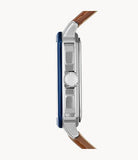 Fossil Inscription Multifunction Silver Dial Brown Leather Strap Watch for Men - BQ2658 Authentic Buy Shop Now