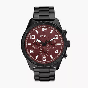 Fossil Brox Multifunction Maroon Dial Black Steel Strap Watch for Women - BQ2803 Authentic Buy Shop Now