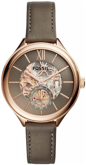 Fossil Suitor Mechanical Grey Dial Grey Leather Strap Watch for Women - BQ3265 Authentic Buy Shop Now