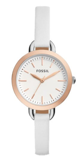 Fossil Classic Minute White Dial White Leather Strap Watch for Women - BQ3328 Authentic Buy Shop Now