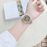 Fossil Rye Automatic Skeleton Gold Dial Gold Steel Strap Watch for Women - BQ3755 Authentic Buy Shop Now