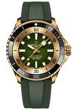 Breitling Superocean Automatic 42 Green Dial Green Rubber Strap Watch for Men - N17375201L1S1 Authentic Buy Shop Now