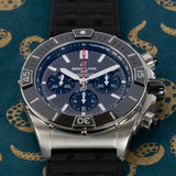 Breitling Super Chronomat B01 44 Black Dial Black Rubber Strap Watch for Men - AB0136251B2S1 Authentic Buy Shop Now