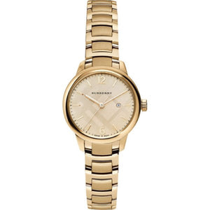 Burberry The Classic Champagne Dial Gold Steel Strap Watch for Women - BU10109 Authentic Buy Shop Now