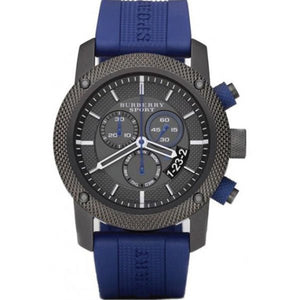 Burberry Sports Chronograph Black Dial Blue Rubber Strap Watch for Men - BU7714 Authentic Buy Shop Now