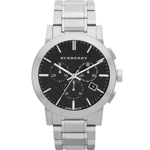 Burberry The City Black Dial Silver Steel Strap Watch for Men - BU9351 Authentic Buy Shop Now