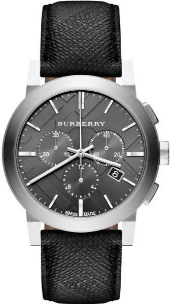 Burberry The City Grey Dial Black Leather Strap Watch for Men - BU9362 Authentic Buy Shop Now