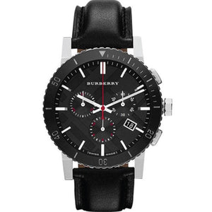 Burberry The City Black Dial Black Leather Strap Watch for Men - BU9382 Authentic Buy Shop Now