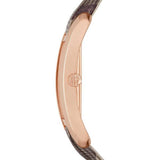 Burberry The Pioneer Rose Gold Dial Haymarket Brown Leather Strap Watch for Women - BU9408 Authentic Buy Shop Now