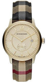 Burberry The Classic Round Gold Dial Brown Leather Strap Unisex Watch - BU10001 Authentic Buy Shop Now