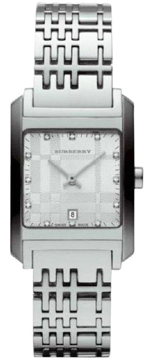 Burberry Heritage Diamond White Dial Silver Stainless Steel Strap Watch for Women - BU1583 Authentic Buy Shop Now