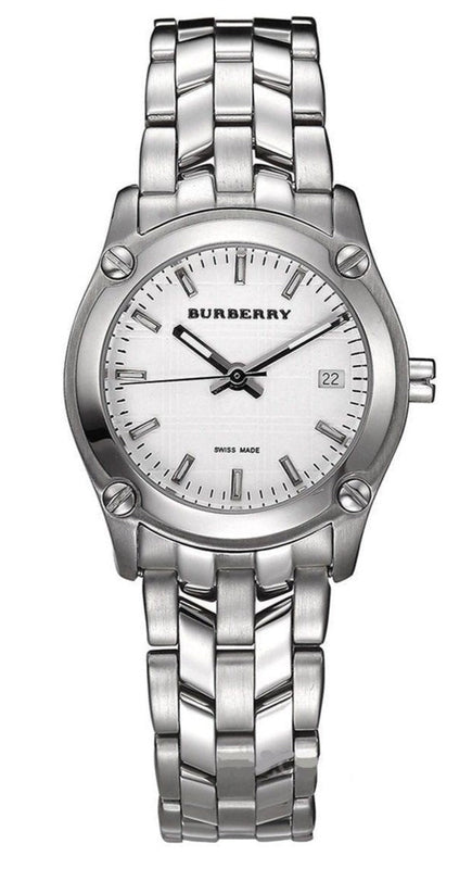 Burberry Heritage Check White Dial Silver Steel Strap Watch for Women - BU1853 Authentic Buy Shop Now