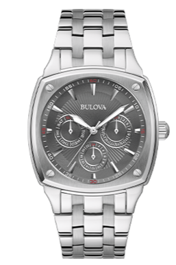 Bulova Classic Collection Multifunction Grey Dial Silver Steel Strap Watch for Men - 96C148 Authentic Buy Shop Now