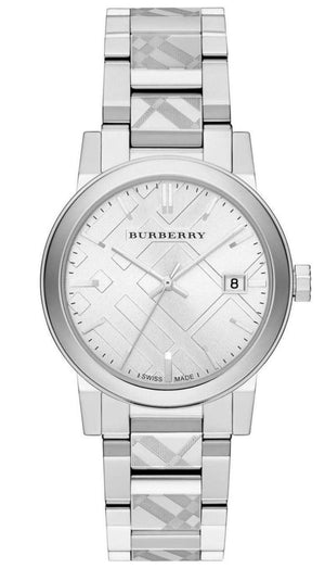 Burberry The City Silver Dial Silver Steel Strap Watch for Men - BU9037 Authentic Buy Shop Now