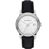 Burberry The City White Dial Black Leather Strap Watch for Women - BU9206 Authentic Buy Shop Now