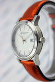 Burberry The City Silver Dial Orange Leather Strap Watch for Women - BU9121 Authentic Buy Shop Now
