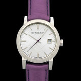 Burberry The City Silver Dial Purple Leather Strap Watch for Women - BU9122 Authentic Buy Shop Now