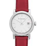 Burberry The City Silver Dial Red Leather Strap Watch for Women - BU9129 Authentic Buy Shop Now