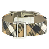 Burberry The Pioneer Silver Dial Haymarket Beige Leather Strap Watch for Women - BU9406 Authentic Buy Shop Now