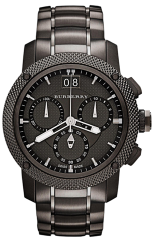Burberry Endurance Chronograph Quartz Black Dial Black Steel Strap Watch For Men - BU9801 Authentic Buy Shop Now
