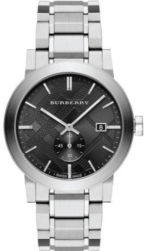 Burberry The City Black Dial Silver Steel Strap Watch for Men - BU9901 Authentic Buy Shop Now