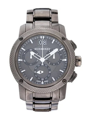 Burberry Endurance Chronograph Quartz Black Dial Black Steel Strap Watch For Men - BU9801 Authentic Buy Shop Now