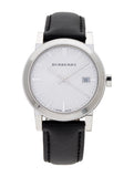 Burberry The City Silver Dial Black Leather Strap Watch for Women - BU9106 Authentic Buy Shop Now