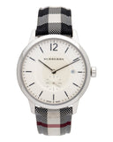 Burberry The Classic Horseferry Silver Dial Black Leather Strap Watch for Men - BU10002 Authentic Buy Shop Now
