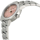 Burberry The City Diamonds Pink Dial Silver Steel Strap Watch for Women - BU9223 Authentic Buy Shop Now