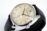 Burberry Classic Round Cream Dial Black Leather Strap Watch for Men - BU10008 Authentic Buy Shop Now