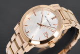 Burberry The City White Dial Rose Gold Steel Strap Watch for Women - BU9004 Authentic Buy Shop Now