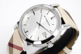 Burberry The City Nova Silver Dial White Leather Strap Watch for Women - BU9022 Authentic Buy Shop Now