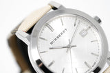 Burberry The City Nova Silver Dial White Leather Strap Watch for Women - BU9022 Authentic Buy Shop Now