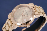 Burberry The City Diamonds Rose Gold Dial Rose Gold Steel Strap Watch for Women - BU9126 Authentic Buy Shop Now