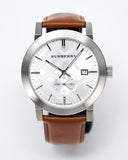 Burberry The City Silver Dial Brown Leather Strap Watch for Men - BU9904 Authentic Buy Shop Now