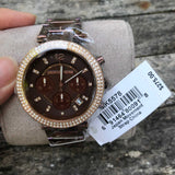 Michael Kors Parker Chronograph Brown Dial Brown Steel Strap Watch For Women - MK5578 Authentic Buy Shop Now
