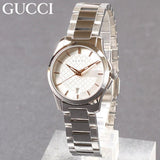 Gucci G Timeless Silver Dial Silver Steel Strap Watch For Women - YA126523 Authentic Buy Shop Now