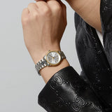 Gucci G Timeless Quartz Silver Dial Two Tone Steel Strap Watch for Women - YA1265063 Authentic Buy Shop Now