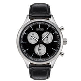 Hugo Boss Companion Black Dial Black Leather Strap Watch for Men - 1513543 Authentic Buy Shop Now