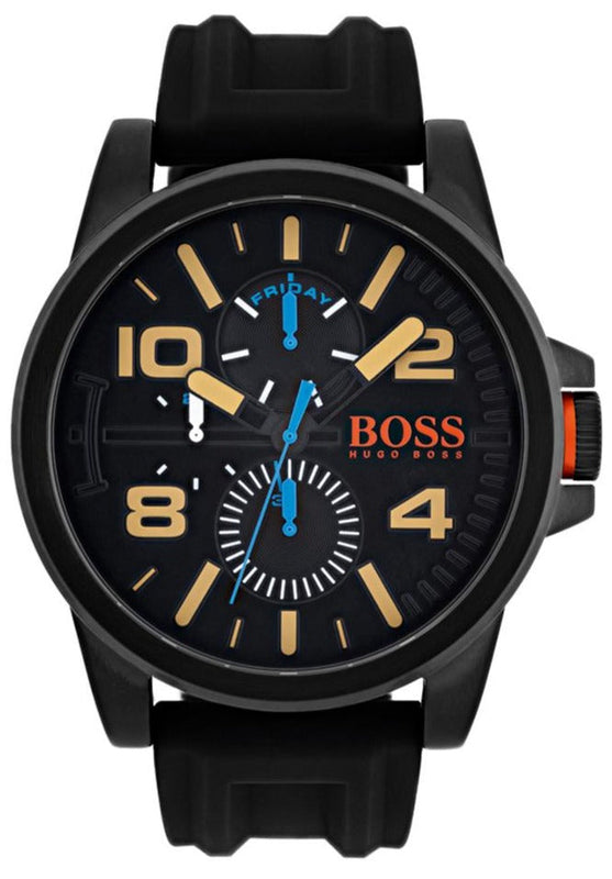 Hugo Boss Orange Detroit Analog Black Dial Black Silicone Strap Watch For Men - 1550011 Authentic Buy Shop Now