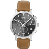 Hugo Boss Spirit Grey Dial Brown Leather Strap Watch for Men - 1513691 Authentic Buy Shop Now