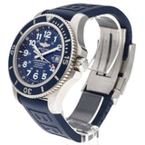 Breitling Superocean II 44mm Blue Dial Blue Rubber Strap Watch for Men - A17392D8/C910/158S/A20SS.1 Authentic Buy Shop Now