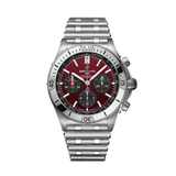 Breitling Chronomat B01 42 Six Nations Wales Red Dial Silver Steel Strap Watch for Men - AB0134A61K1A1 Authentic Buy Shop Now