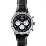 Breitling Navitimer B01 Chronograph 46 Black Dial Black Leather Strap Watch for Men - AB0137211B1P1 Authentic Buy Shop Now