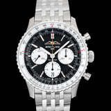 Breitling Navitimer B01 Chronograph 43 Black Dial Silver Steel Strap Watch for Men - AB0138211B1A1 Authentic Buy Shop Now