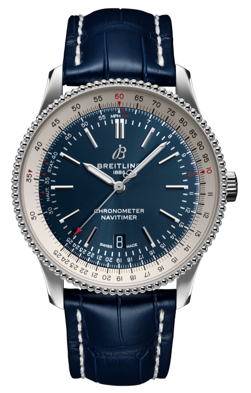 Breitling Navitimer 1 Automatic 41mm Blue Dial Blue Leather Strap Mens Watch - A17326211C1P4 Authentic Buy Shop Now